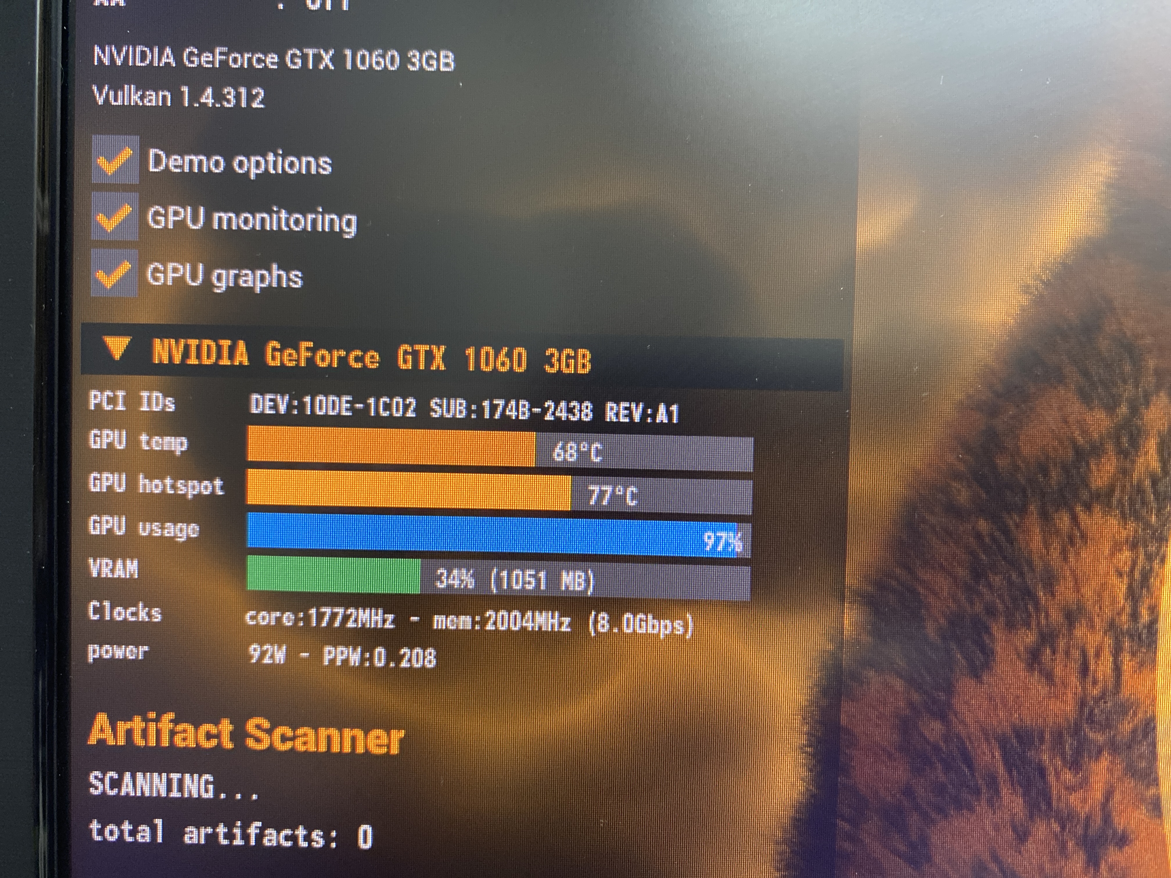 – GTX 1060 po profylaxii: 68 °C, hotspot 77 °C a 0 artefaktov.