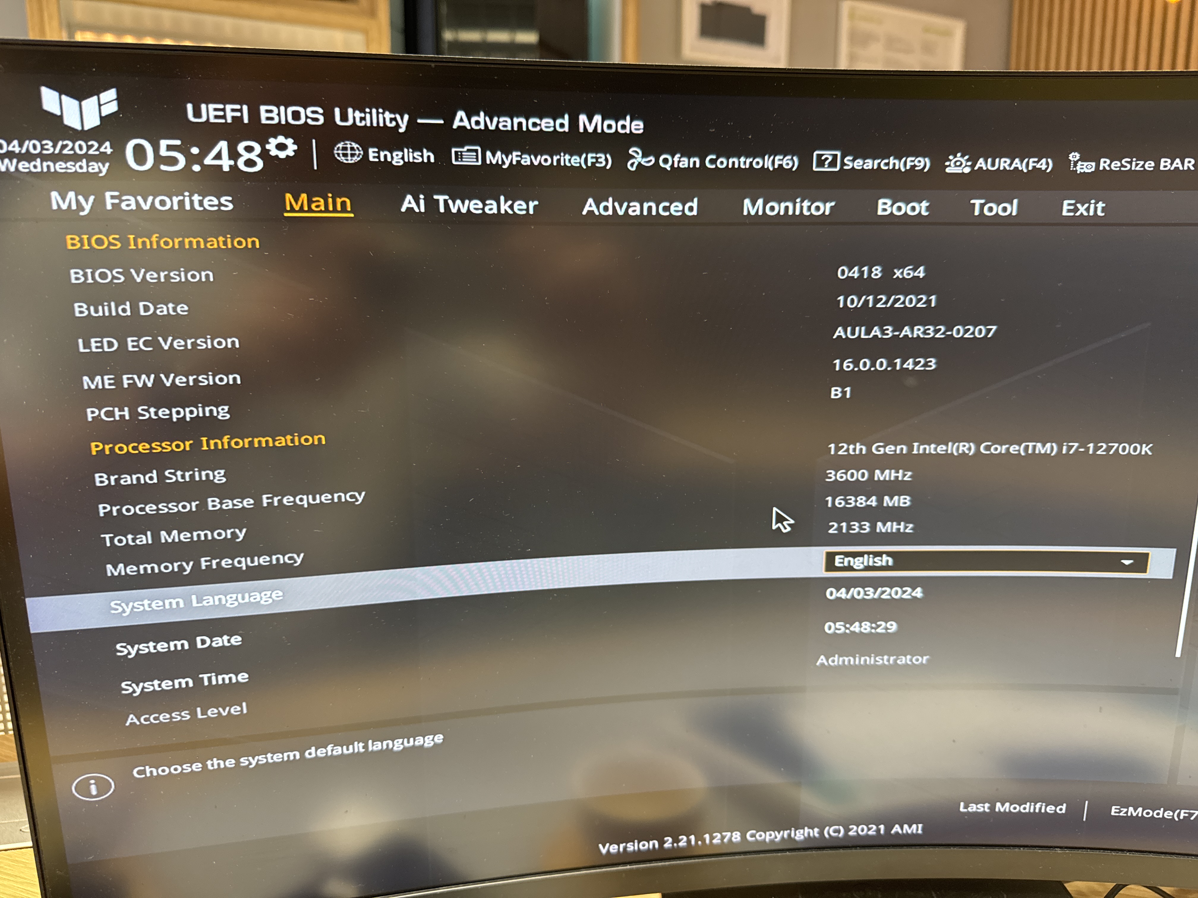 Kontrola pôvodnej verzie UEFI pred aktualizáciou.