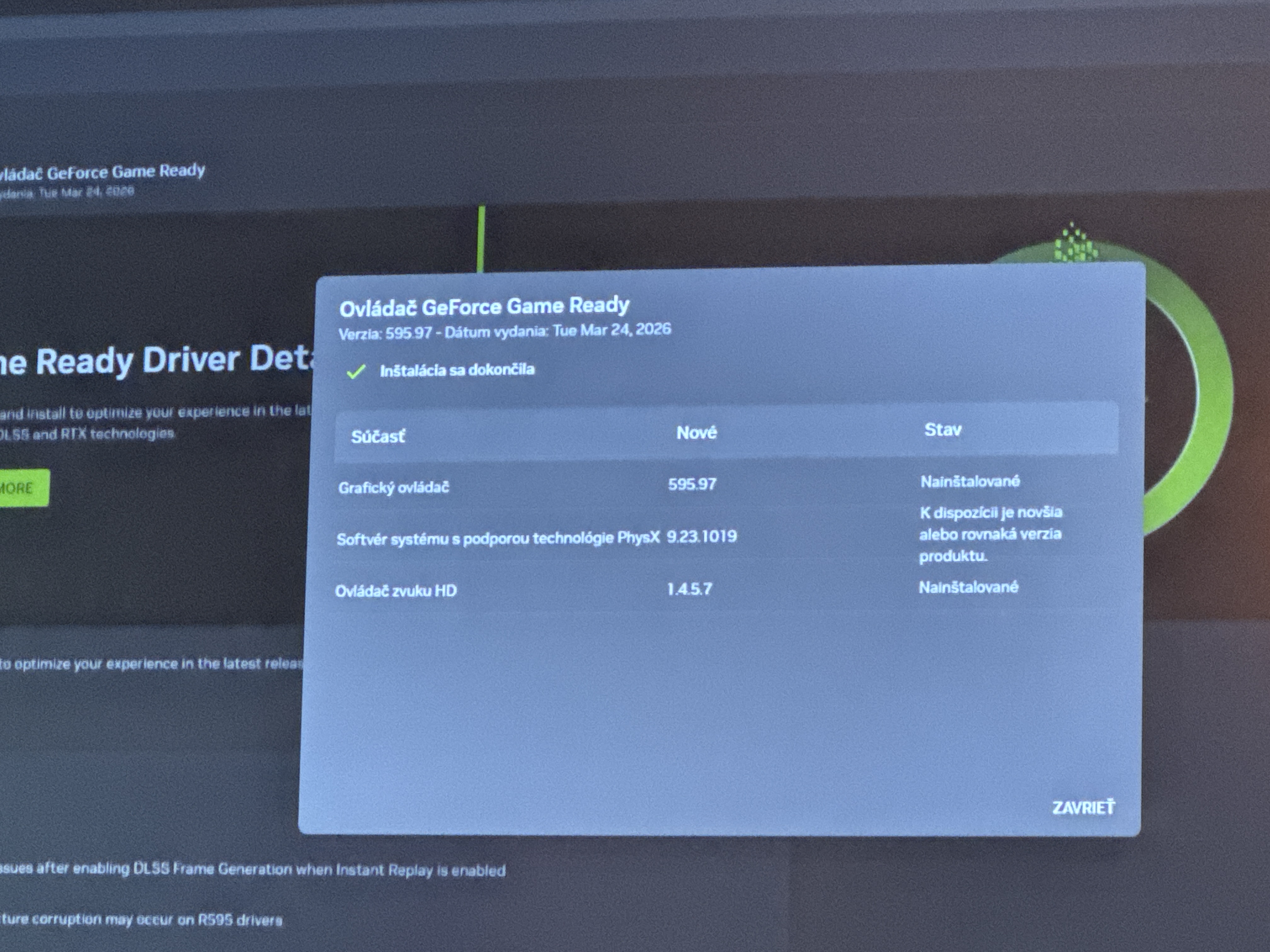  – Aktualizácia ovládača NVIDIA pred záťažovým testom RTX 3080.