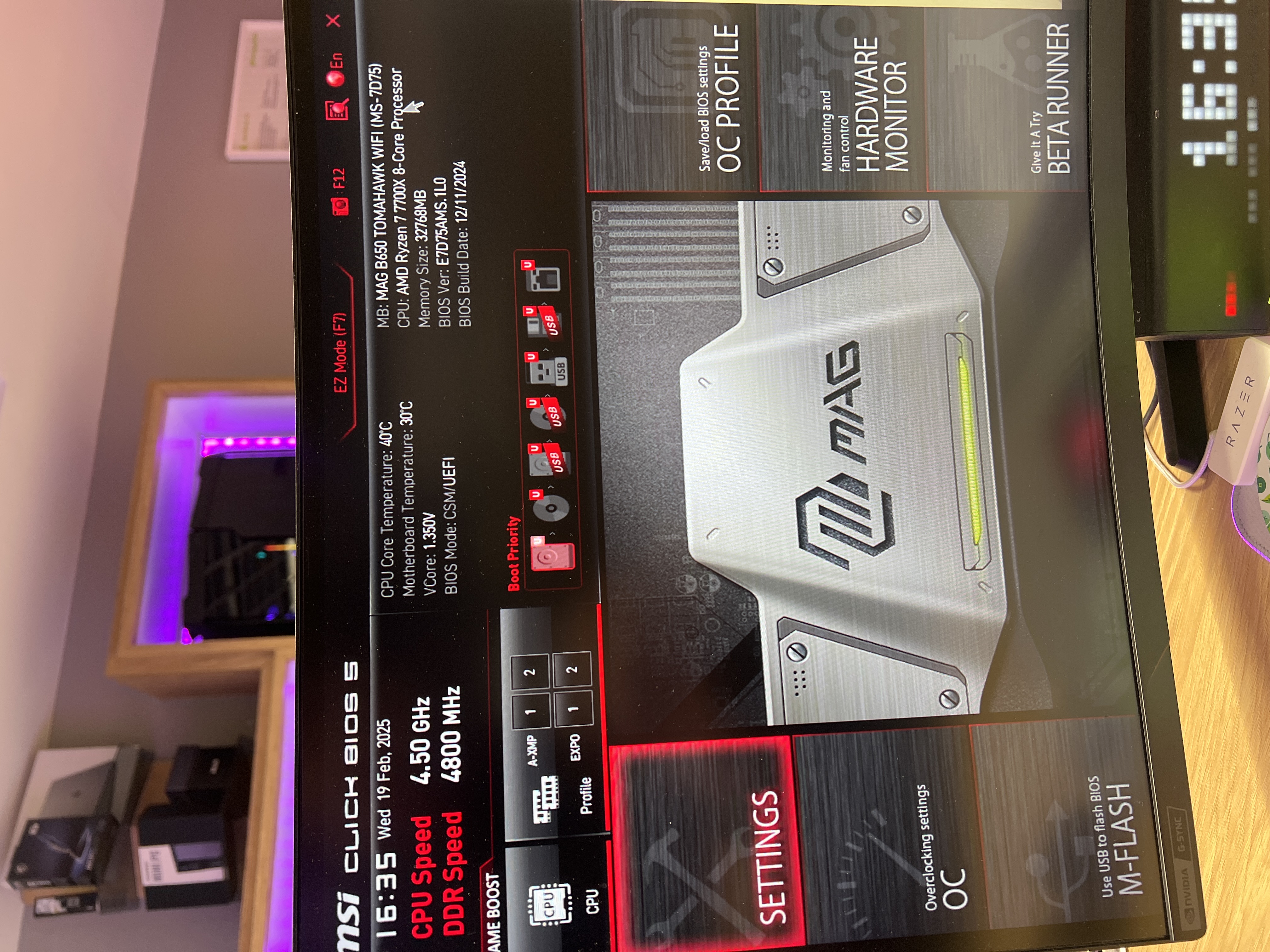 UEFI konfigurácia MSI MAG B650 TOMAHAWK WIFI